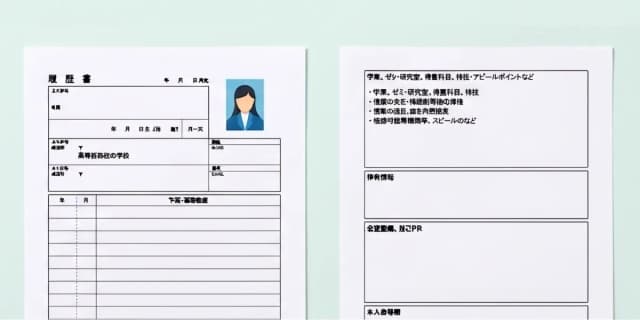 新卒用の履歴書テンプレートのイメージ