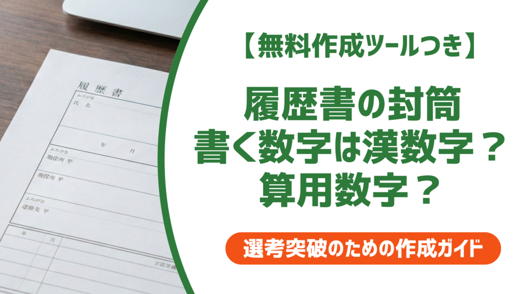 履歴書の封筒に書く数字は漢数字？算用数字？縦書き・横書き別に徹底解説