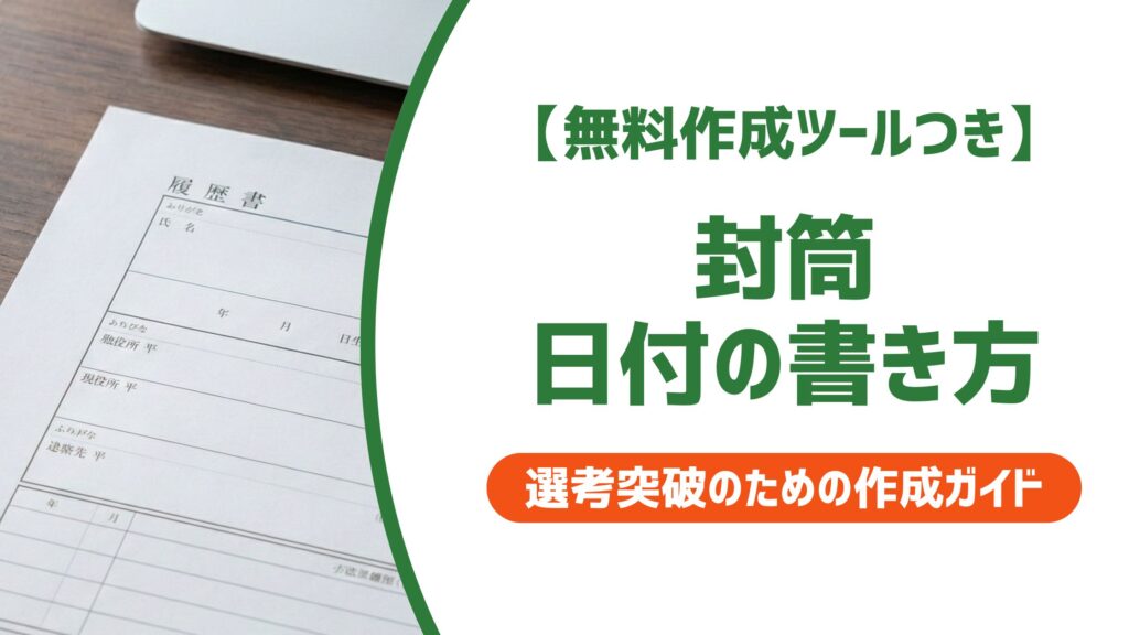【無料作成ツール付き】履歴書封筒の日付はいつ書く？投函日・書き方・位置を解説