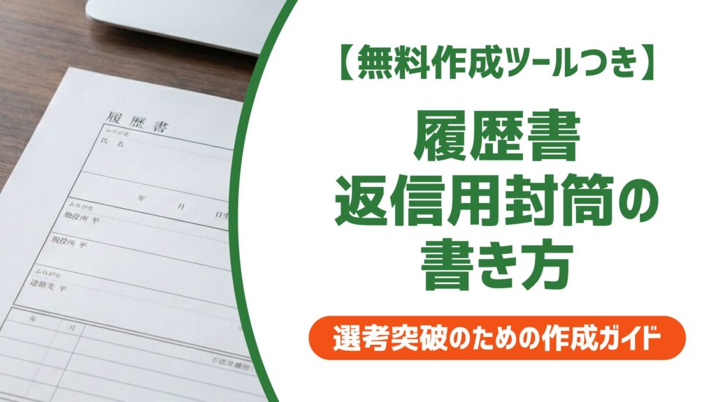 【無料作成ツール付き】履歴書 返信用封筒の書き方｜宛名・切手・折り方のマナー