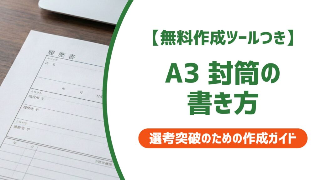【無料作成ツール付き】A3封筒の書き方｜宛名・在中・裏書きのマナーを解説