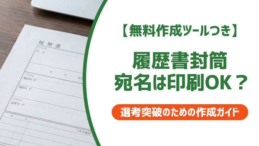 【無料作成ツール付き】履歴書の封筒と印刷｜コンビニ手順・折り方・宛名まで解説