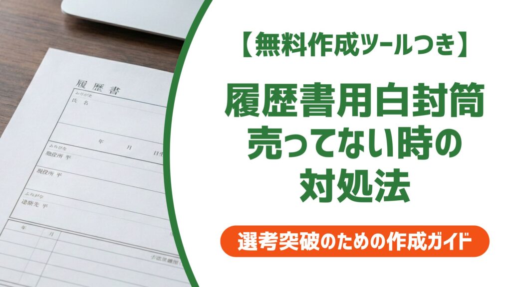 【無料作成ツール付き】履歴書の白封筒が売ってない？今日中に手に入る場所と代替法