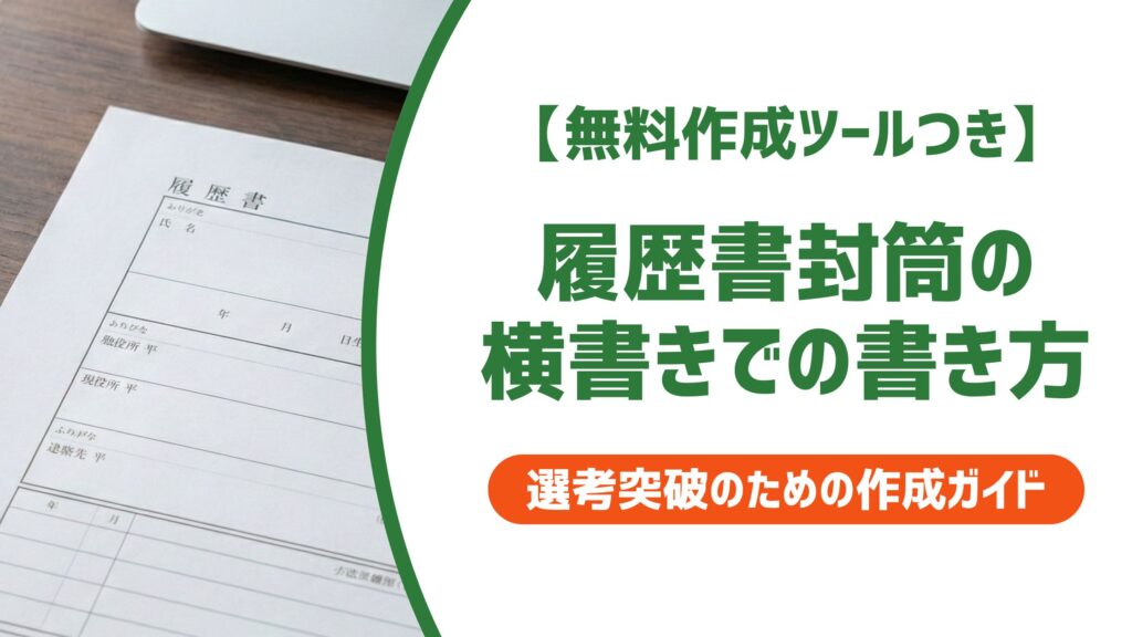 【無料作成ツール付き】履歴書封筒の横書きでの書き方｜表・裏と注意点を解説