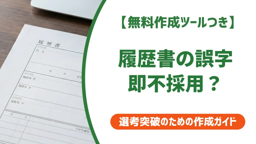 履歴書の誤字は即不採用？採用担当者が明かす影響と対処法