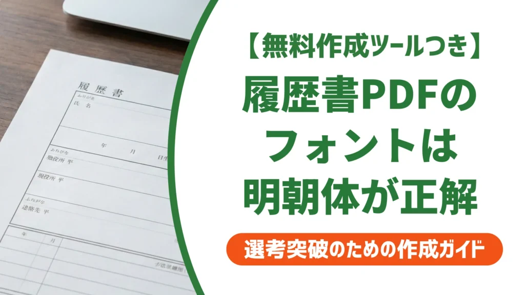 履歴書PDFのフォント｜明朝体が正解の理由と崩れない保存手順