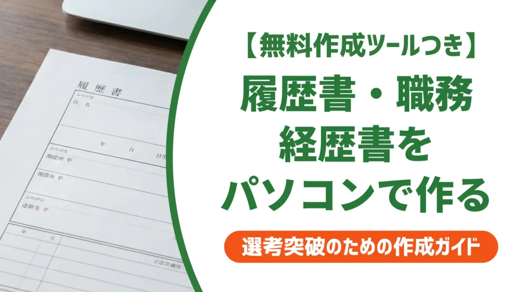 履歴書・職務経歴書をパソコンで作る方法｜採用担当者が指摘するNG例と手順