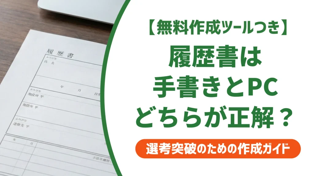 転職の履歴書は手書きとパソコンどちら？採用担当者の本音と職務経歴書の正解