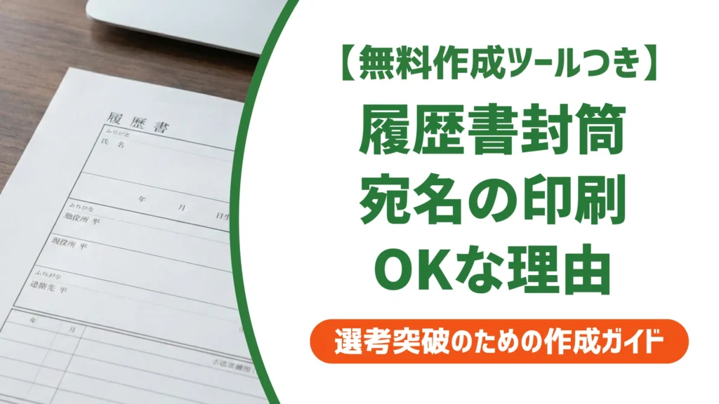 履歴書封筒の印刷テンプレート｜宛名を印刷してOK？採用担当者の本音