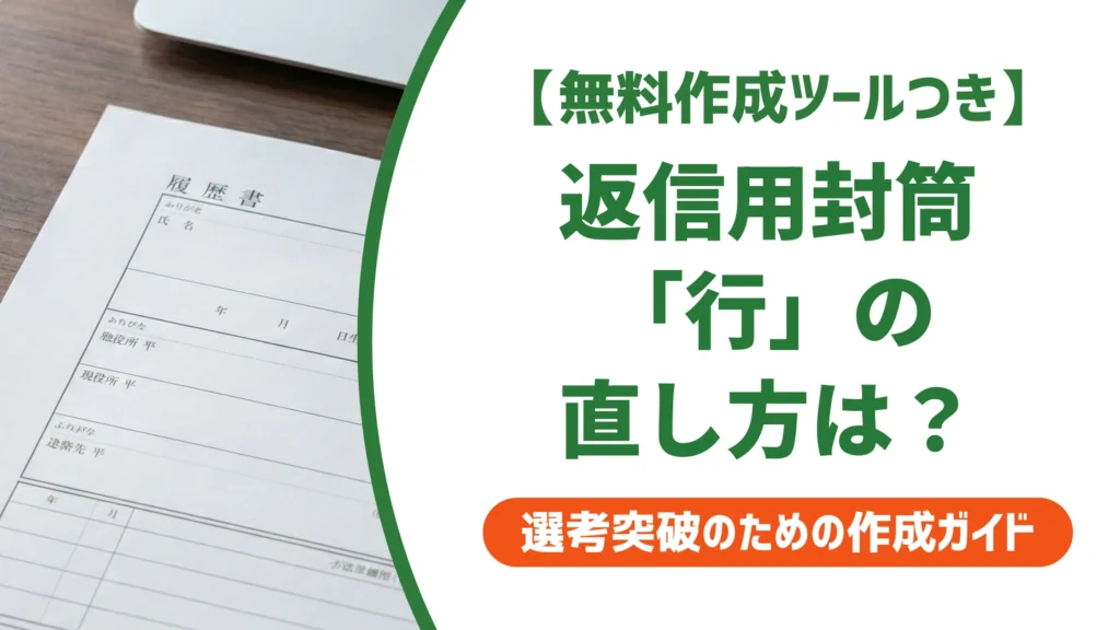 履歴書の返信用封筒の書き方｜「行」の消し方と御中の正解