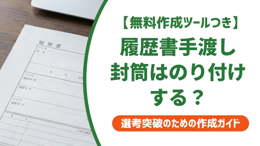 履歴書を手渡しするとき封筒はのり付けする？採用担当者の答え