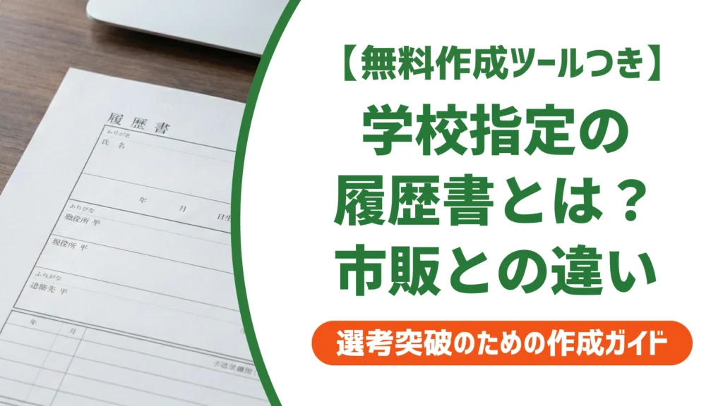 学校指定の履歴書とは？市販との違いと就活で不利にならない使い方