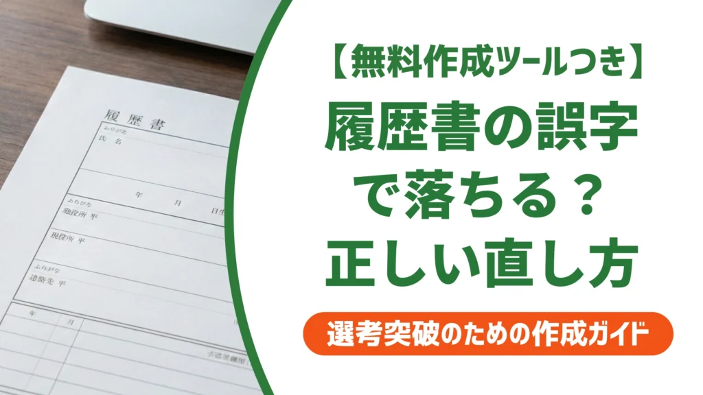 履歴書の誤字で落ちる？書き直し・訂正の正解と採用担当者の本音