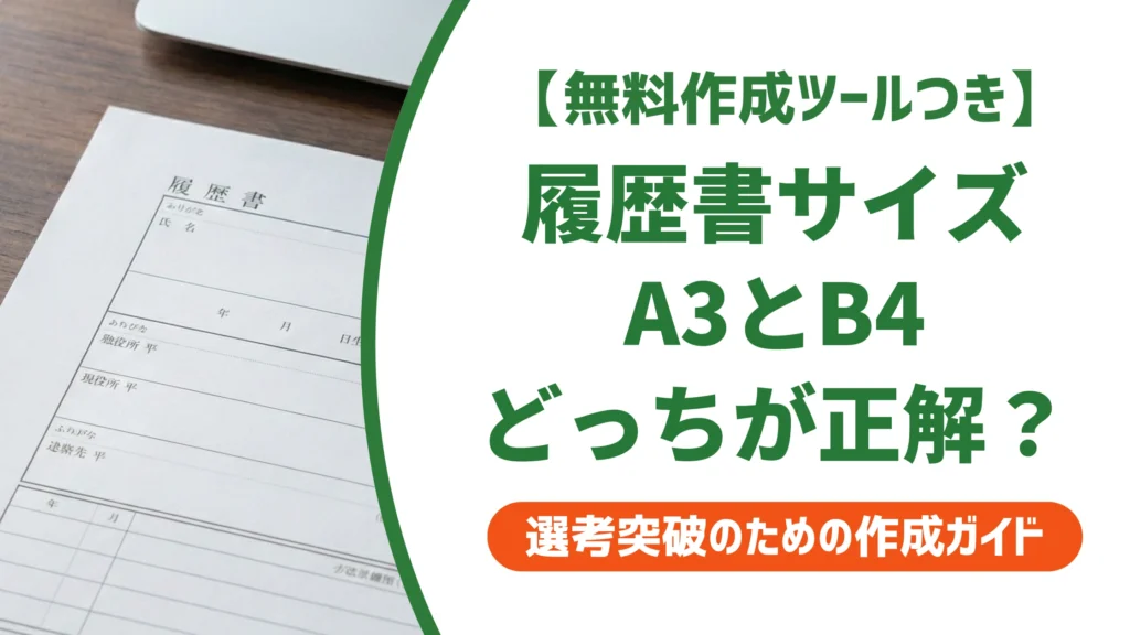 履歴書のサイズはA3とB4どっち？採用担当者が教える選び方