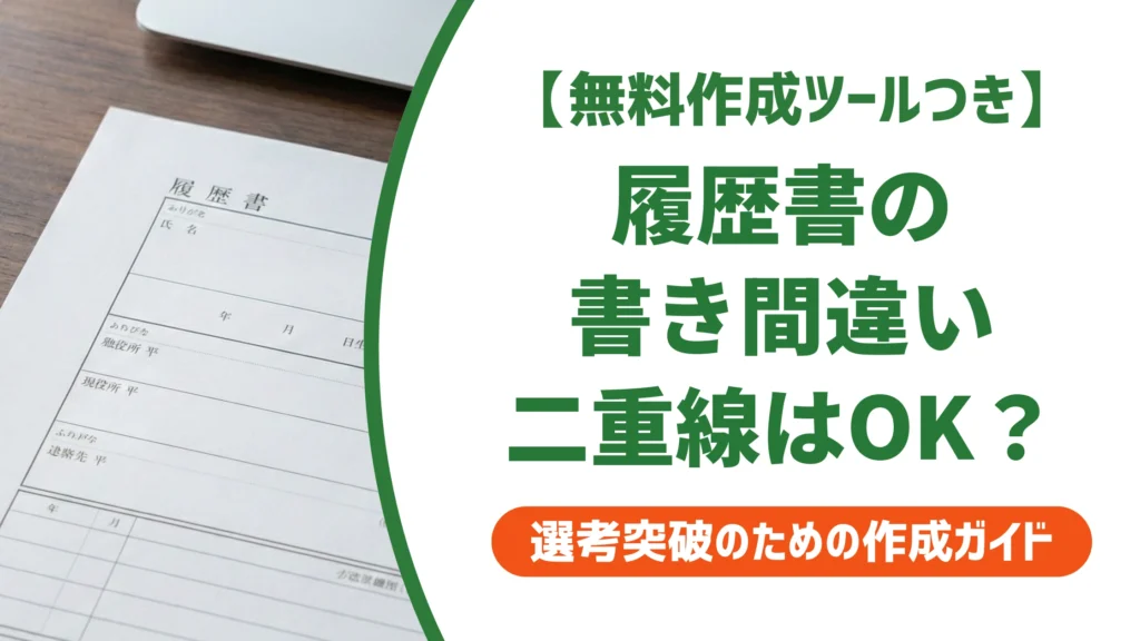 履歴書の二重線での訂正はあり？採用担当者が見る正しい直し方