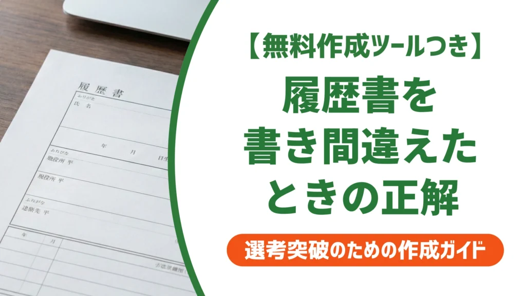 履歴書を書き間違えた場合｜採用担当者が見る訂正の正解とNG