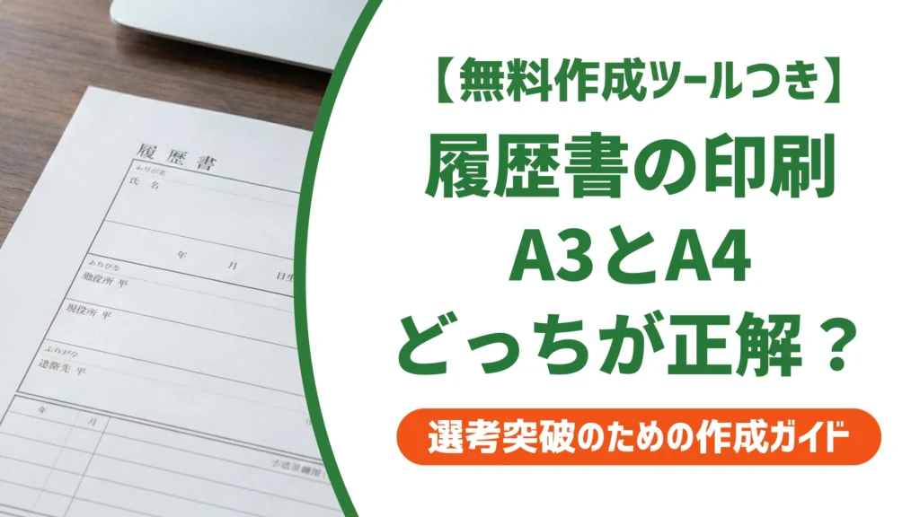 履歴書の印刷はA3が正解｜用紙サイズ・紙質とコンビニ料金を徹底解説