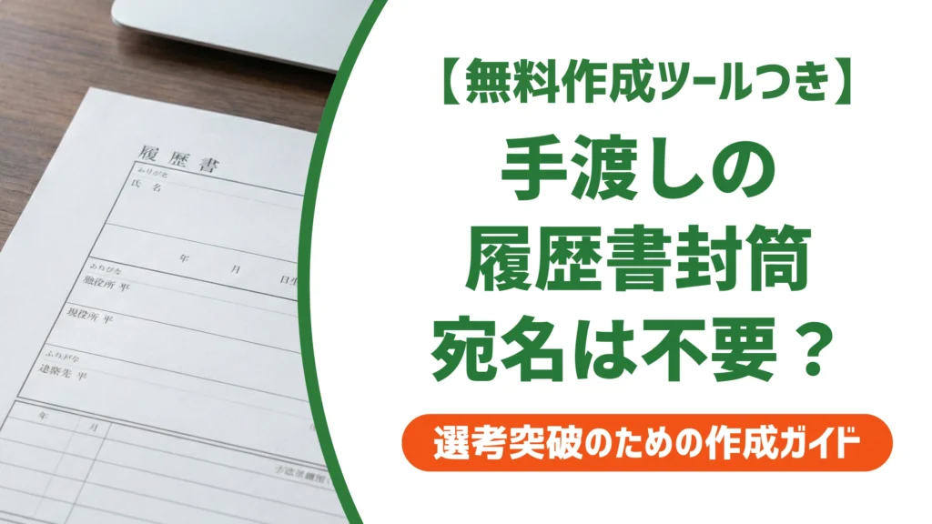 履歴書を手渡しする封筒の書き方｜宛名は不要？のり付けの正解を徹底解説