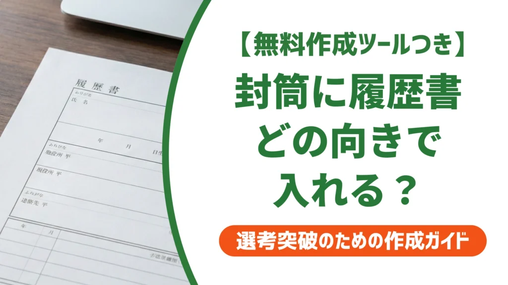 履歴書の封筒への入れ方と向き｜表面を合わせる正解と順番を徹底解説