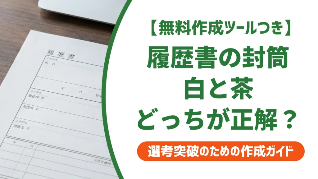 履歴書の封筒の色は白と茶どっち？迷わず選べる基準を徹底解説
