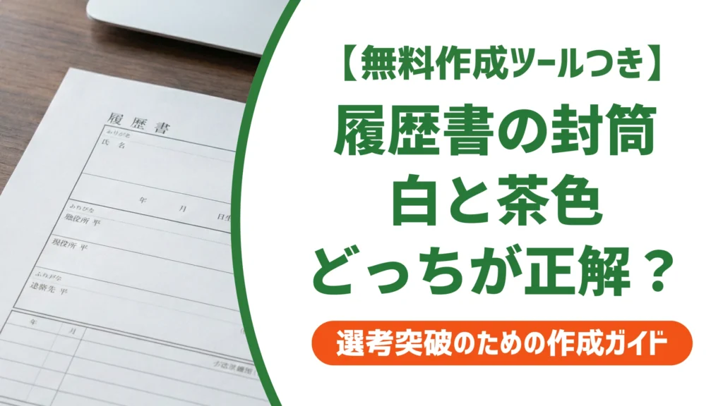 履歴書送付の封筒の色は白が正解｜茶封筒がNGになる場面を徹底解説