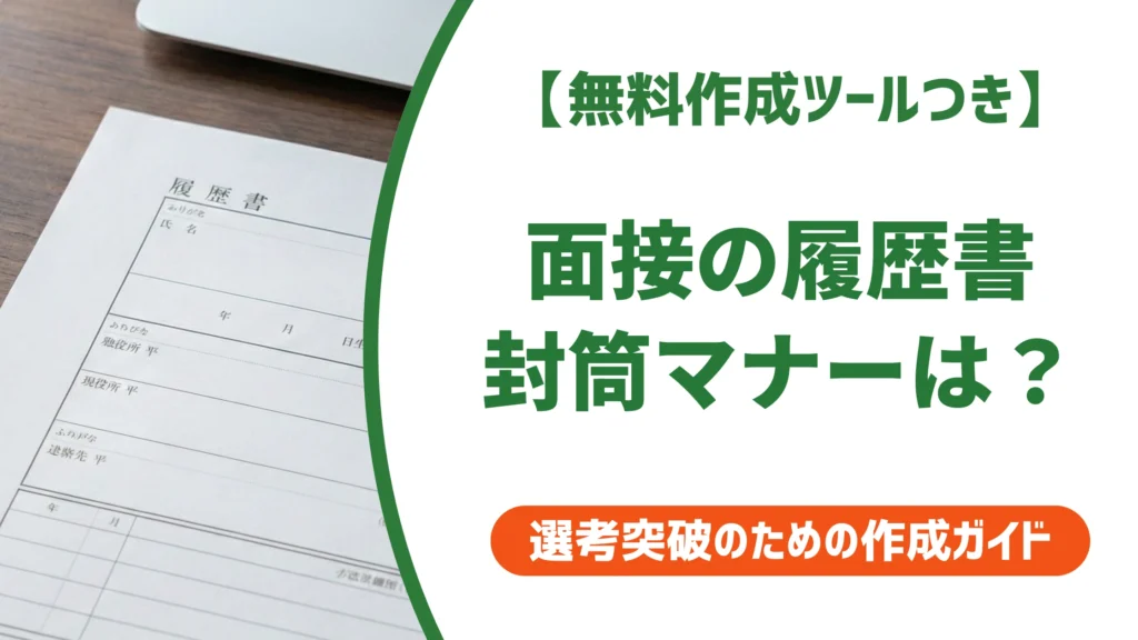 面接に持参する履歴書の封筒マナー｜書き方・封・渡し方を徹底解説