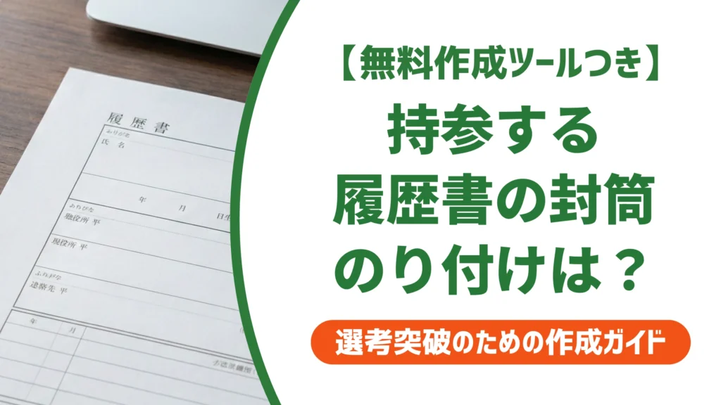 履歴書を持参する封筒はのり付け不要｜〆の要否と当日の渡し方を徹底解説