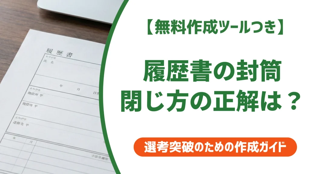 履歴書封筒の閉じ方｜のり付けと〆の書き方・手渡しの正解を徹底解説
