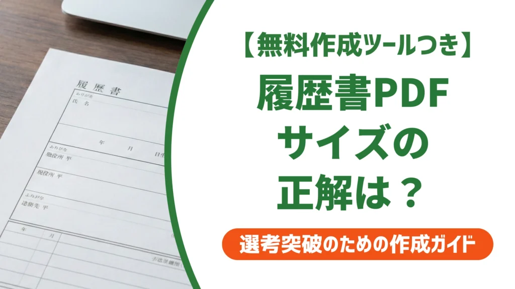 履歴書PDFのサイズはA4・1MB以下が正解｜送れない時の対処法を徹底解説
