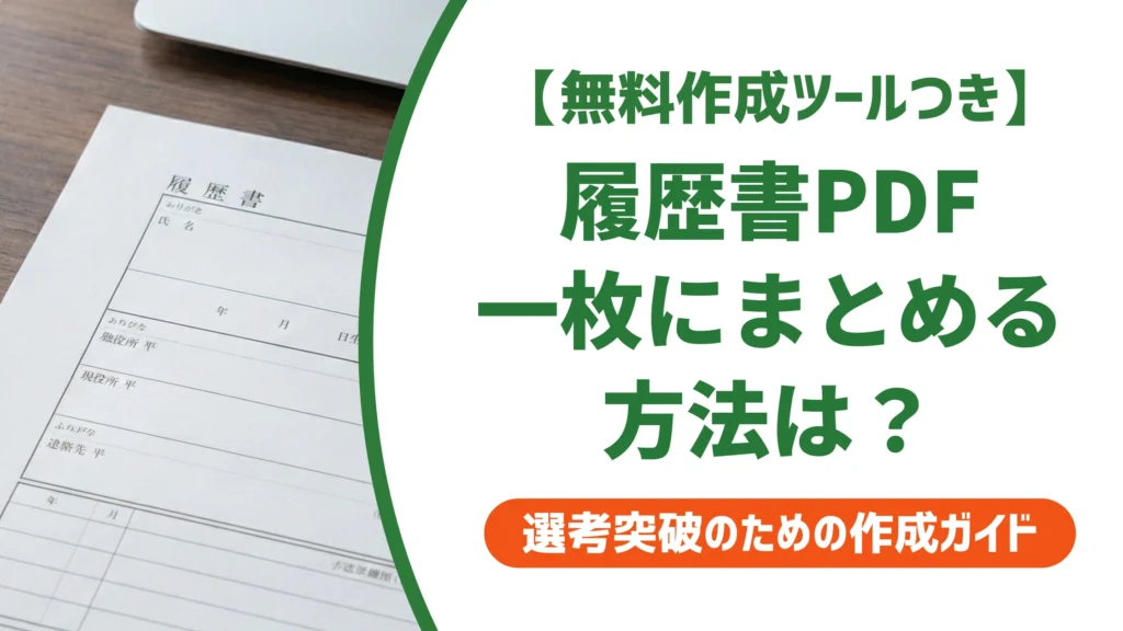 履歴書PDFを一枚にまとめる方法｜職務経歴書と結合する手順を徹底解説