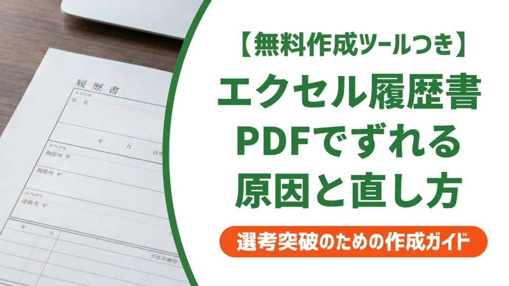 エクセル履歴書がPDFでずれる原因と一発で直す方法を徹底解説