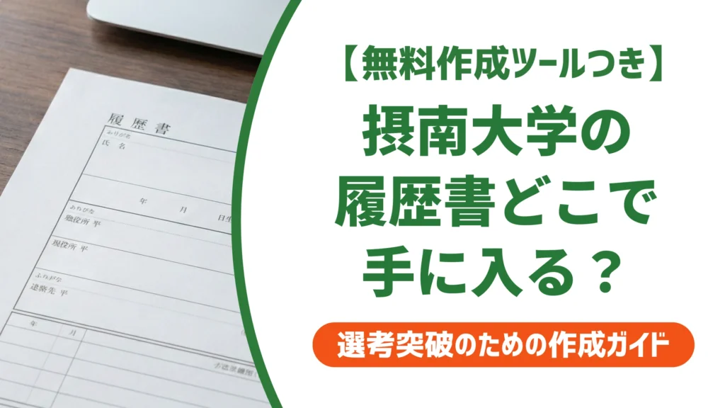 摂南大学の履歴書ダウンロード方法｜セツナビの使い方と代用テンプレを徹底解説