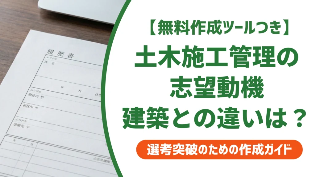 土木施工管理の志望動機｜建築との違いを語る例文と書き方を徹底解説