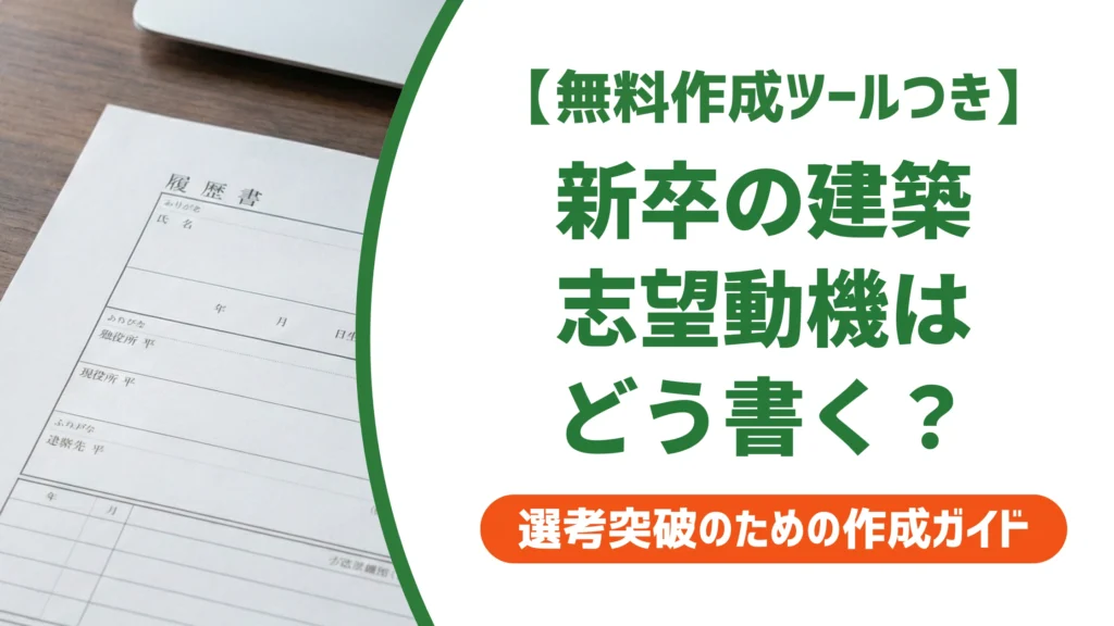 建築の志望動機｜新卒が学生時代の経験を活かす例文を徹底解説