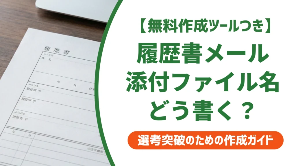 履歴書メール添付のファイル名｜正しい付け方とNG例を徹底解説