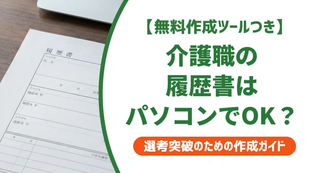 介護職の履歴書はパソコン作成でOK？書き方とテンプレ入手法を徹底解説