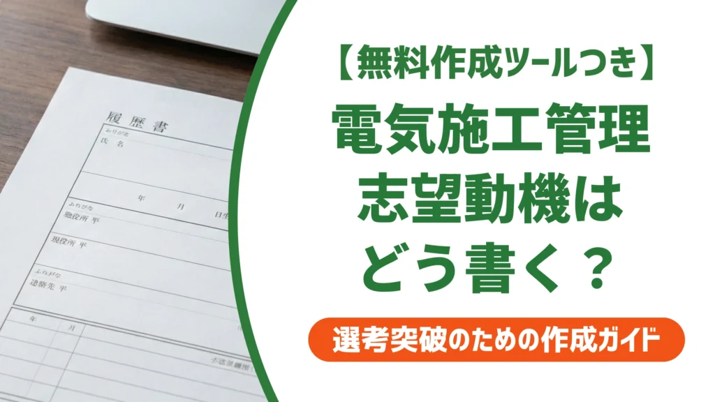 電気施工管理の志望動機｜採用担当者が通す例文と書き方を徹底解説