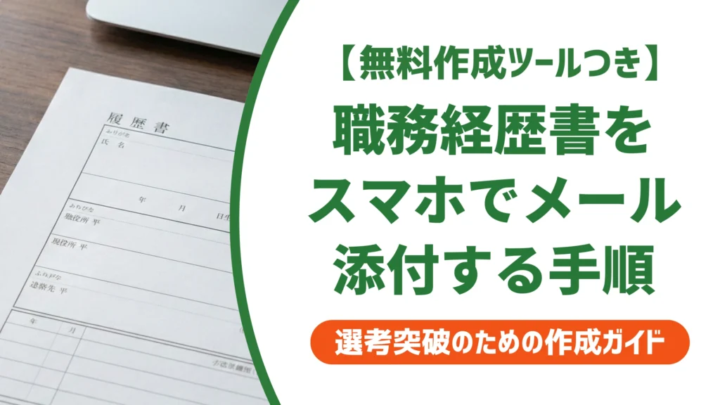 職務経歴書をスマホでメール添付する方法｜PDF化と例文を徹底解説