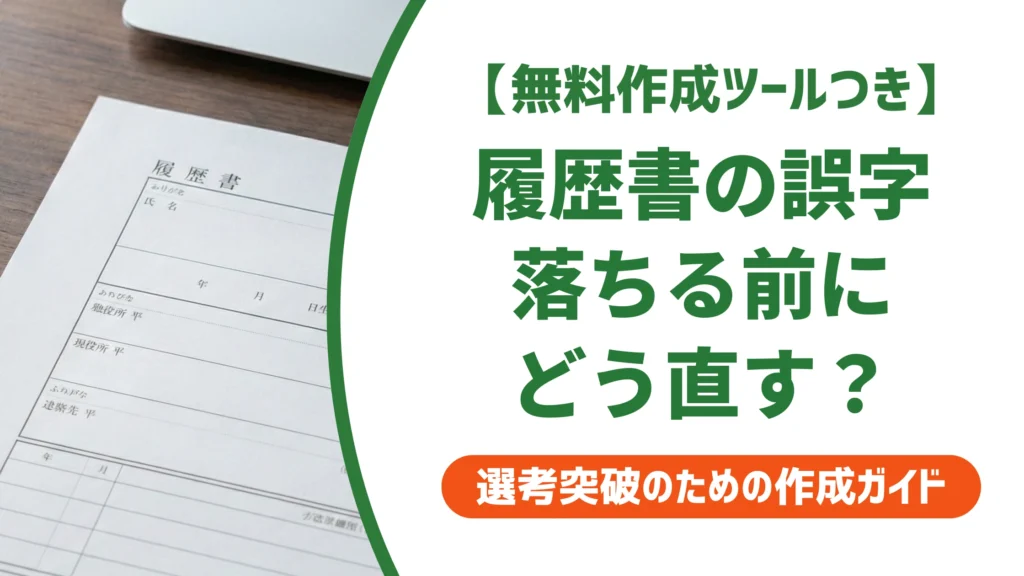 履歴書の誤字は落ちる？採用担当者の本音と提出前後の正しい対処法を徹底解説