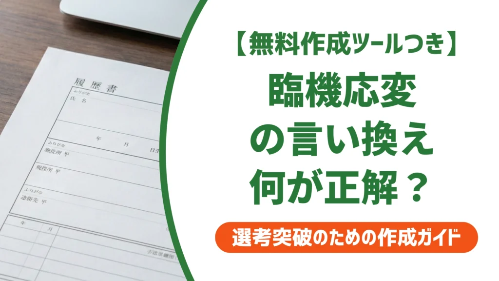 「臨機応変に対応する力」の言い換え15選｜履歴書の自己PRで好印象になる例文を徹底解説