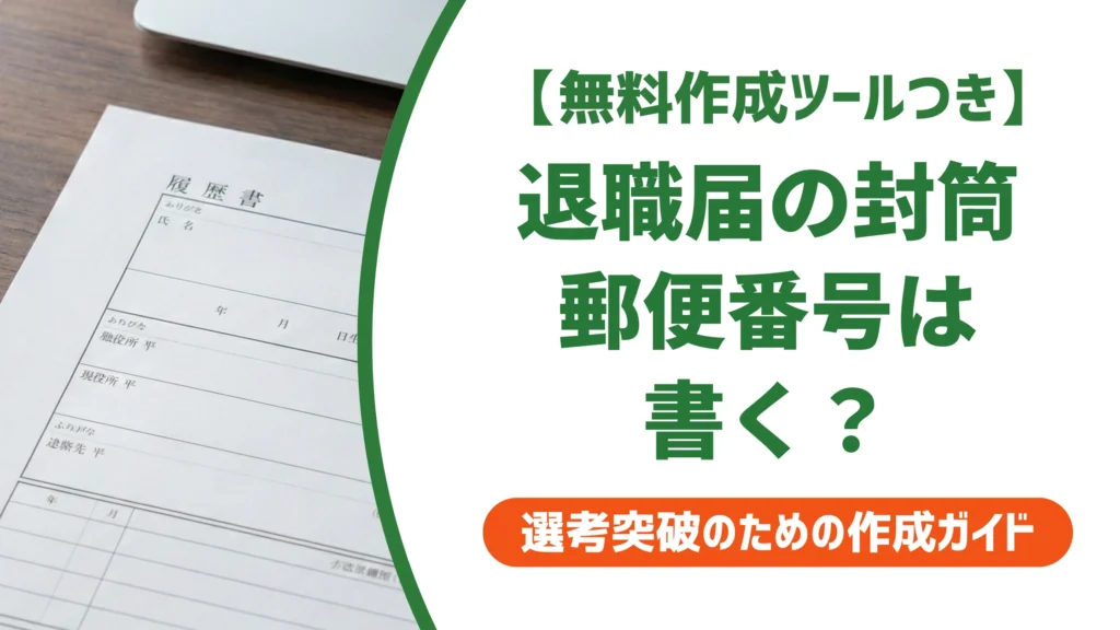 退職届の封筒に郵便番号は書く？枠なし・枠ありの正解を徹底解説