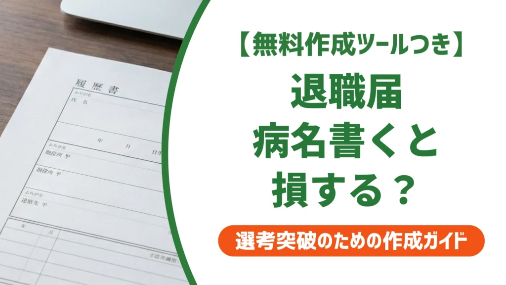 退職届の病気の書き方｜病名を書くと損する理由を徹底解説