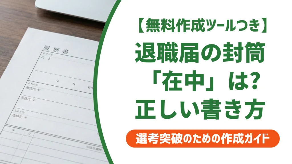 退職届の封筒に「在中」は書く？書かない？正解と書き方を徹底解説