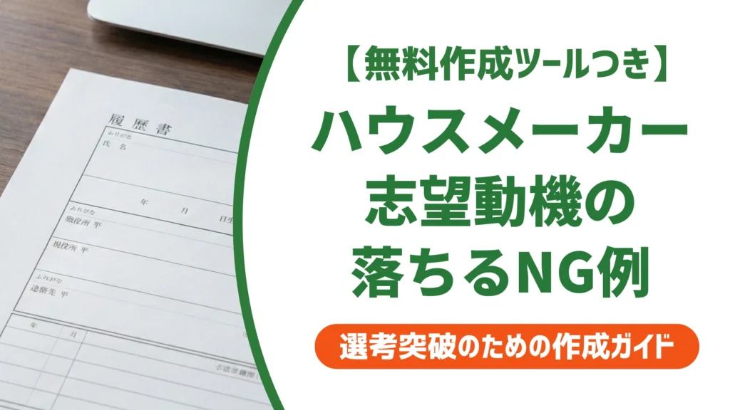 ハウスメーカーの志望動機｜新卒・中途別の例文とNG例を徹底解説