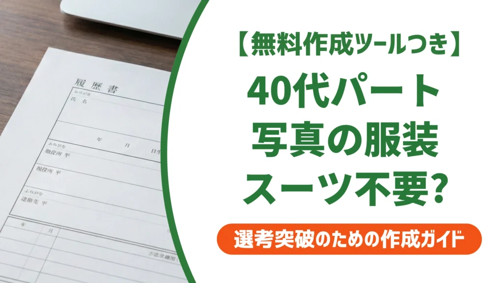 履歴書写真の服装｜40代パートはスーツ不要で正解を徹底解説