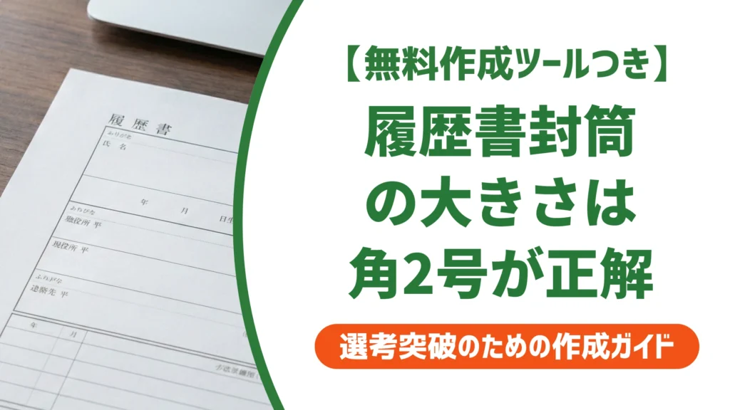 履歴書の封筒の大きさは角形2号が正解｜角A4・長3との違いと料金を徹底解説