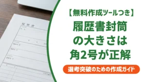 履歴書の封筒の大きさは角形2号が正解｜角A4・長3との違いと料金を徹底解説