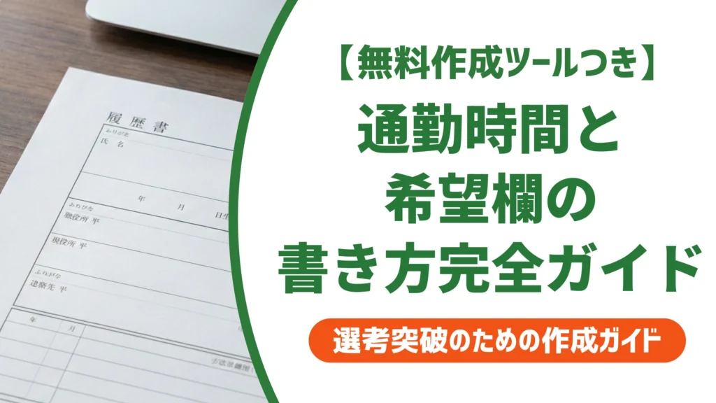 履歴書の通勤時間・希望欄の書き方完全ガイド｜交通手段別まで徹底解説